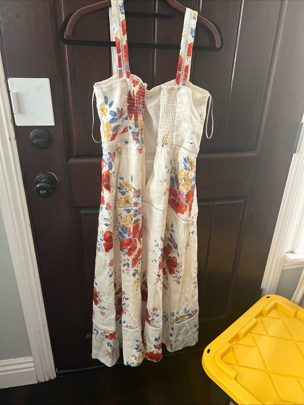 Reformation everett linen midi dress in soprano